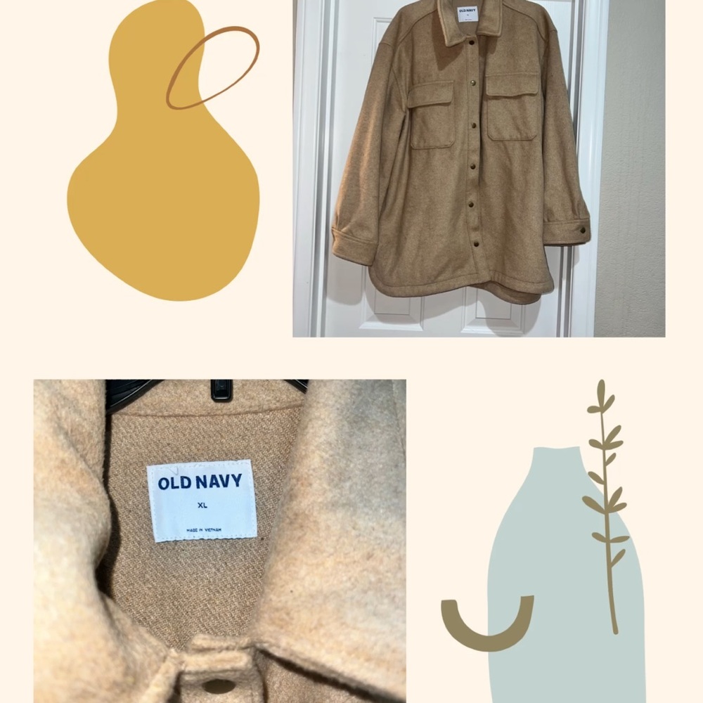 Old Navy Tan Flannel Jacket XL